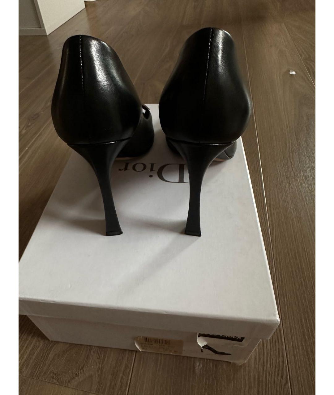 CHRISTIAN DIOR Черные кожаные туфли, фото 3