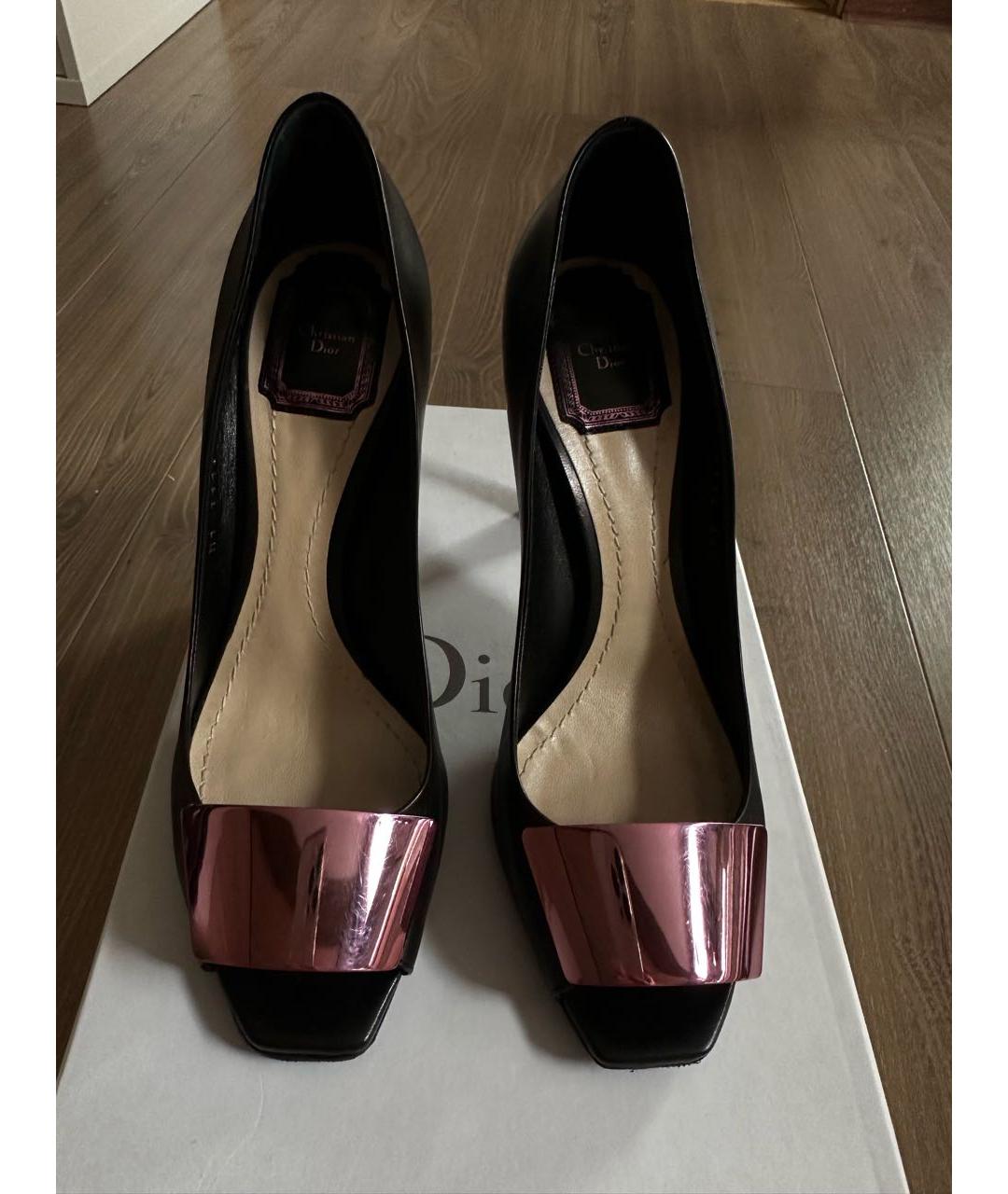 CHRISTIAN DIOR Черные кожаные туфли, фото 2