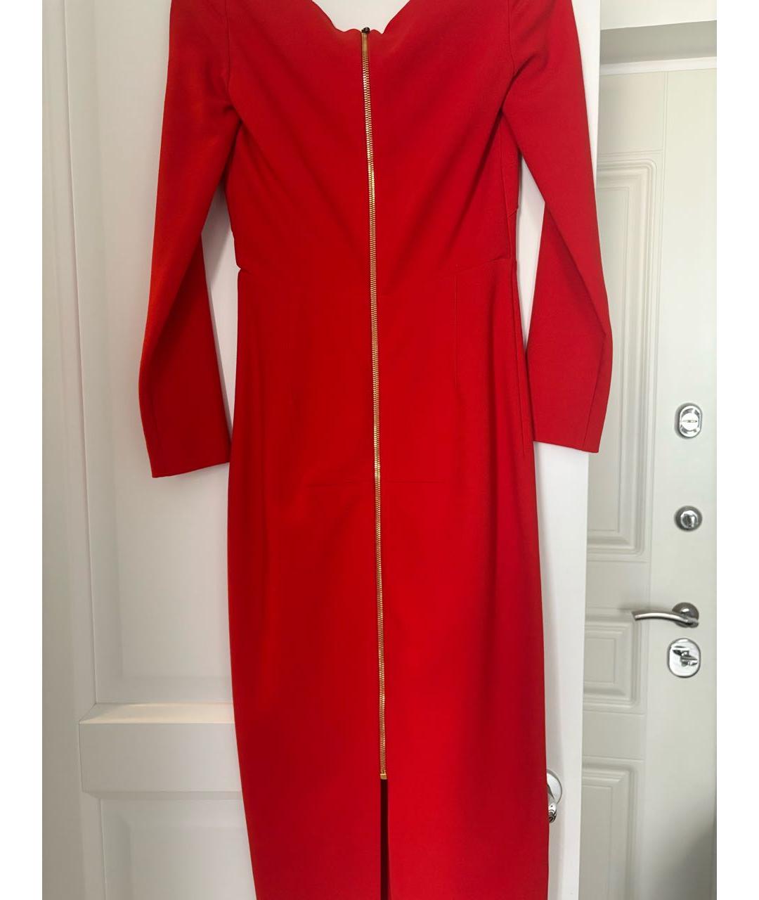 ROLAND MOURET Красное полиэстеровое коктейльное платье, фото 2