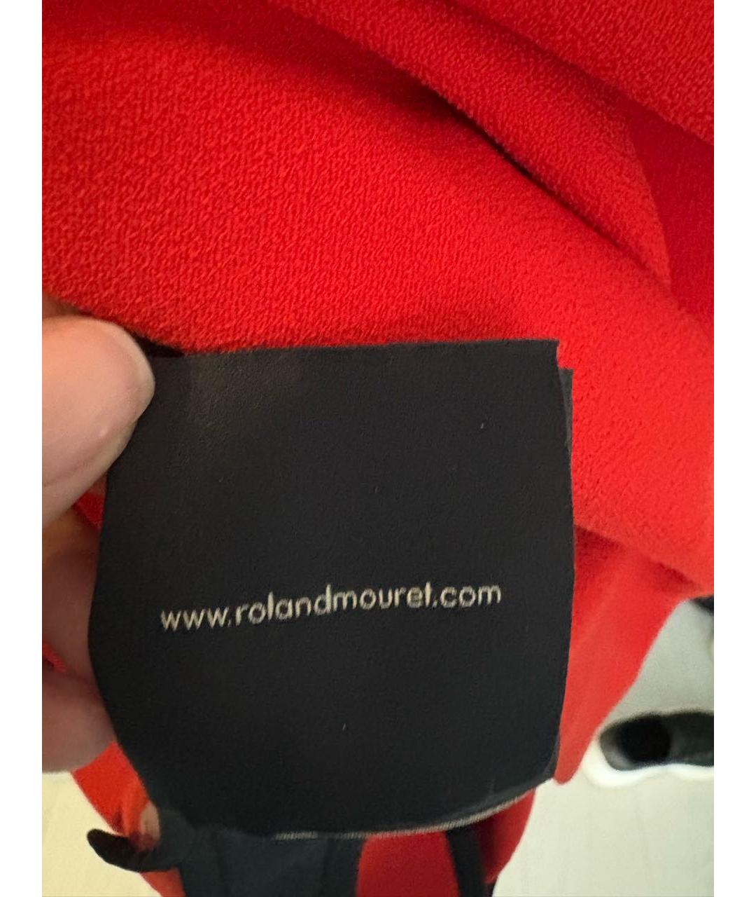 ROLAND MOURET Красное полиэстеровое коктейльное платье, фото 7