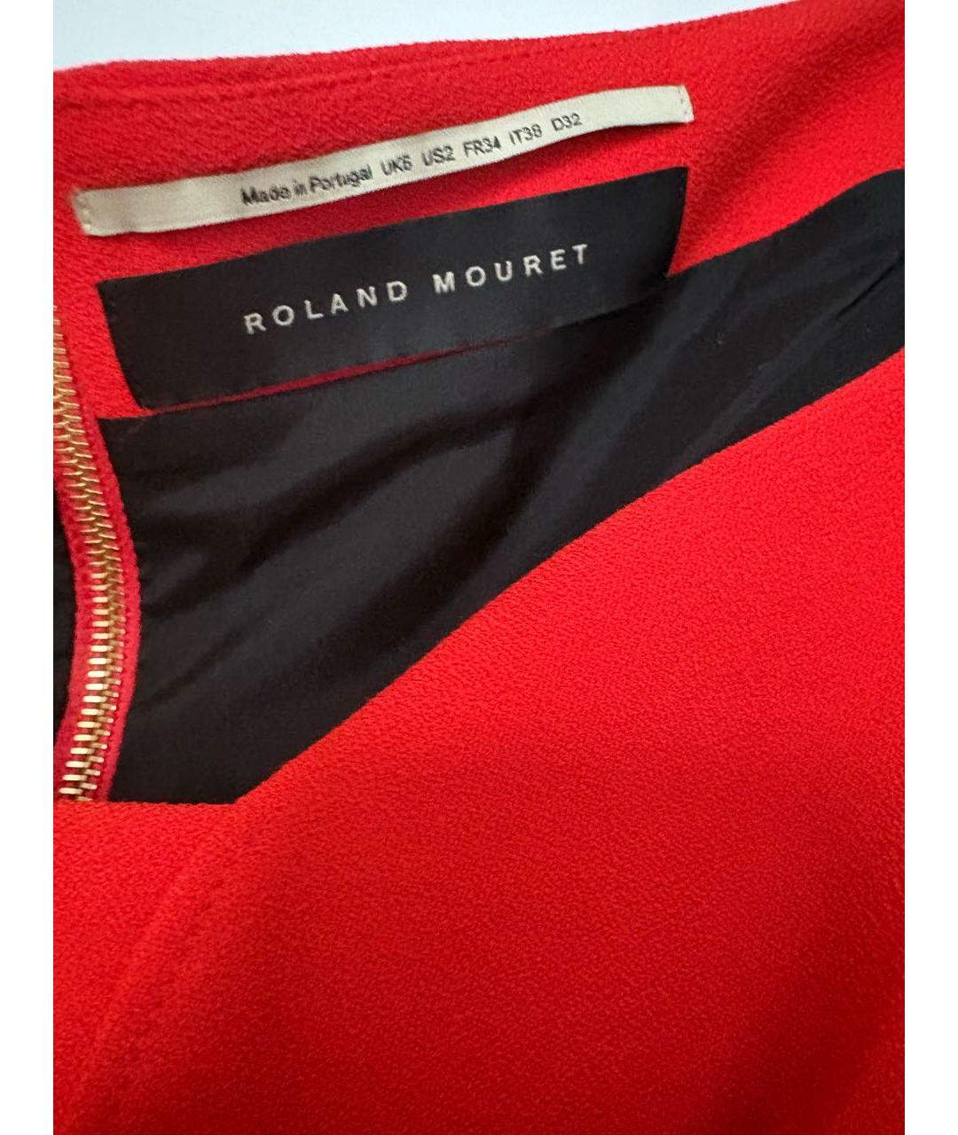ROLAND MOURET Красное полиэстеровое коктейльное платье, фото 3
