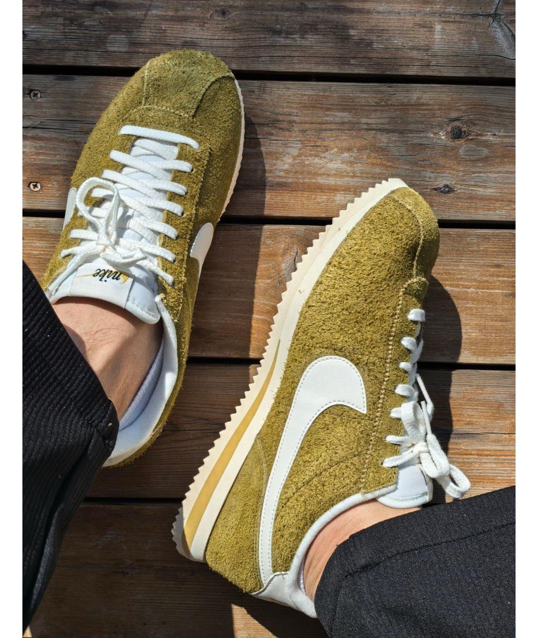 NIKE Зеленые замшевые низкие кроссовки / кеды, фото 5