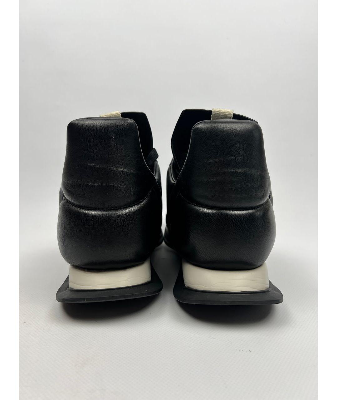RICK OWENS Черные кожаные низкие кроссовки / кеды, фото 3