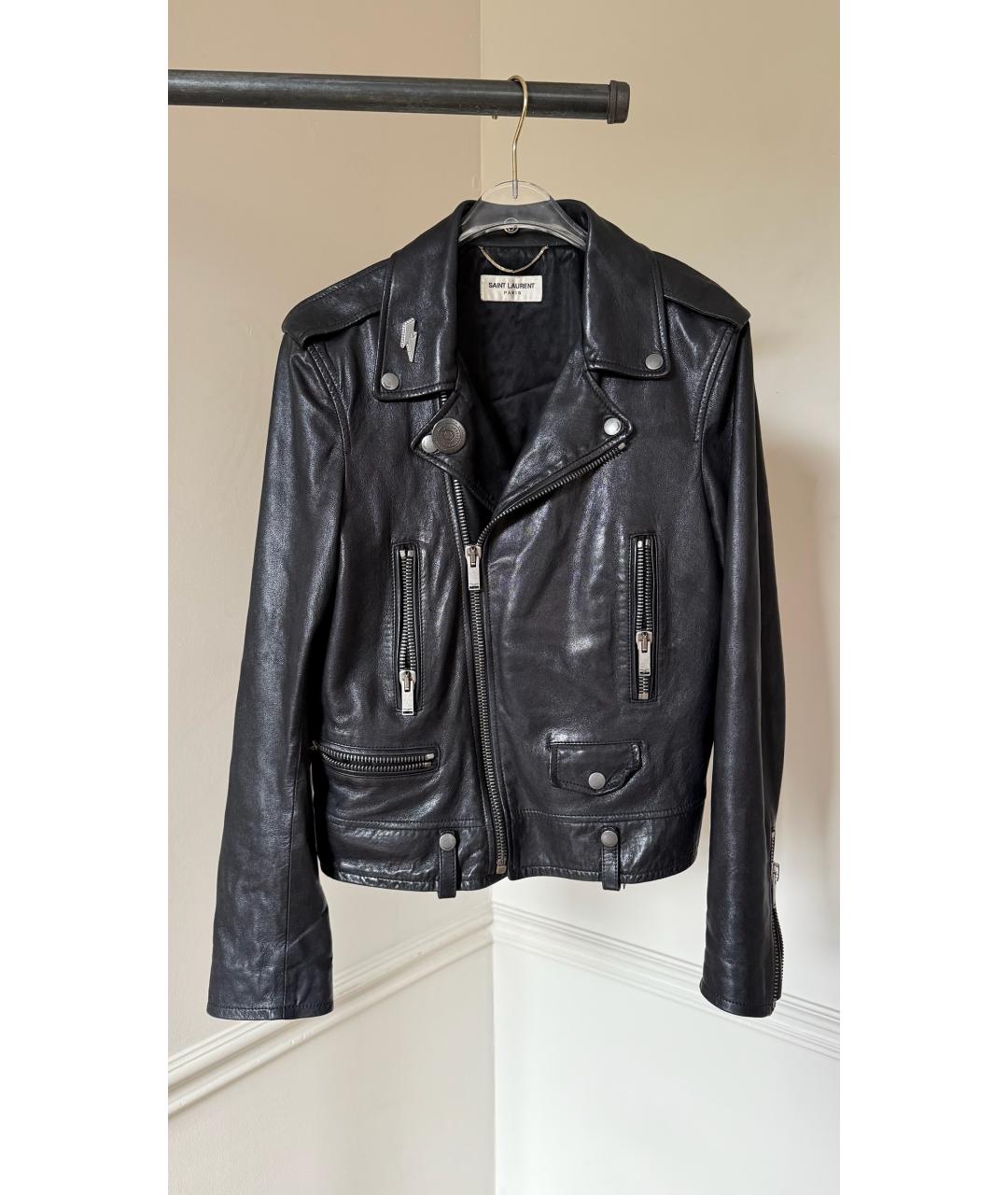 SAINT LAURENT Черная кожаная куртка, фото 7