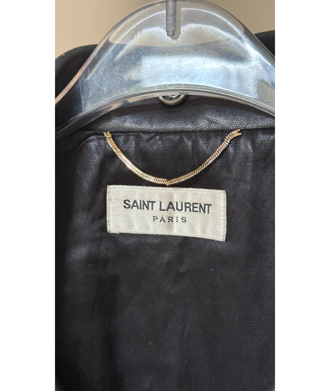 SAINT LAURENT Черная кожаная куртка, фото 6