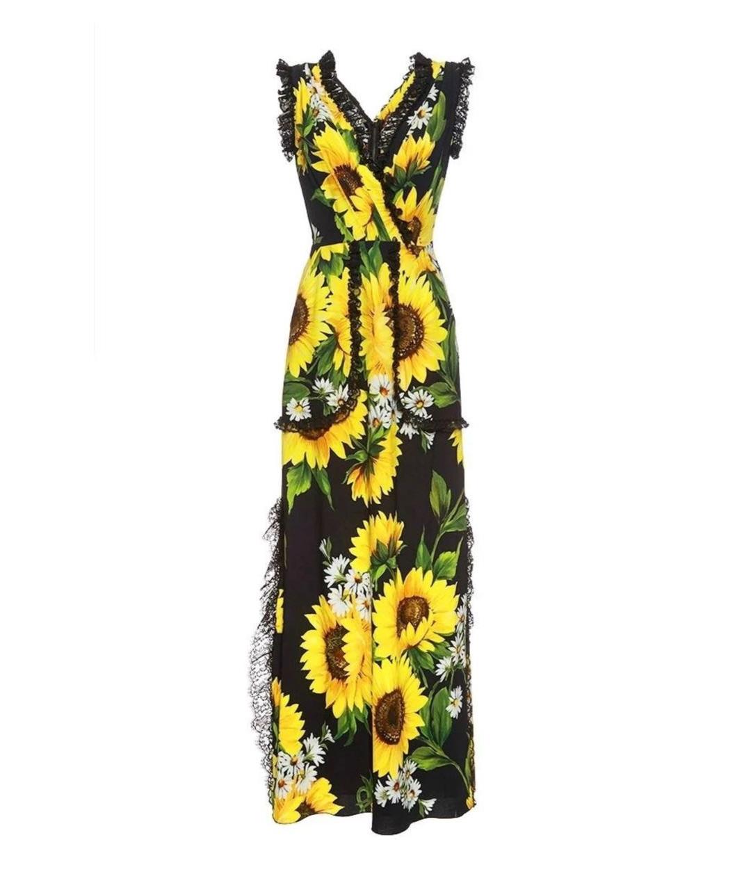 DOLCE&GABBANA Желтое вискозное вечернее платье, фото 7