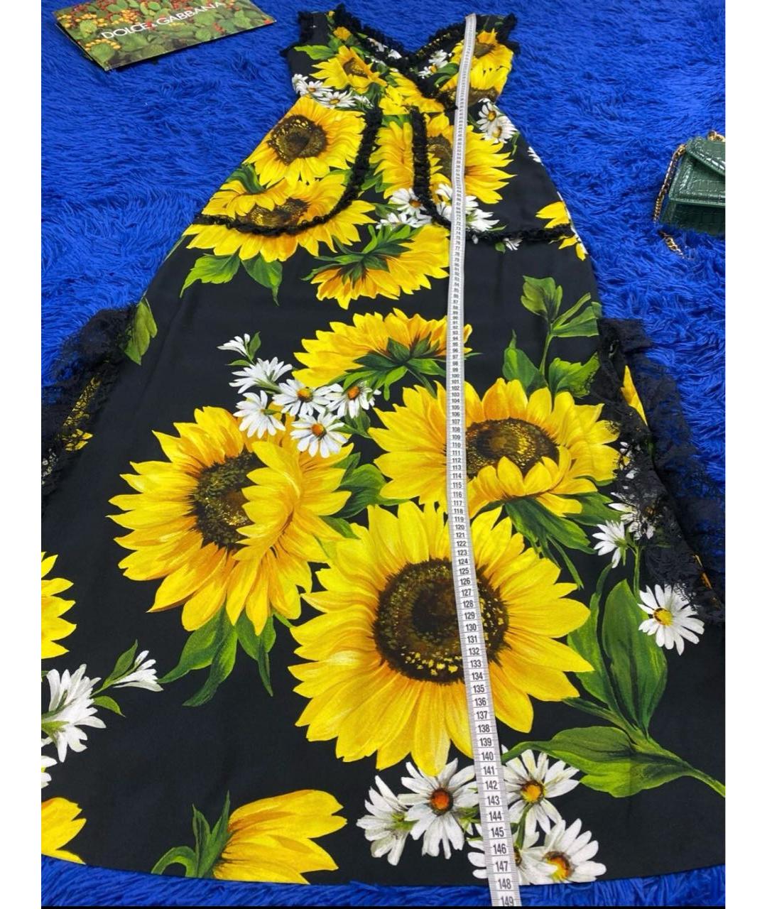 DOLCE&GABBANA Желтое вискозное вечернее платье, фото 4