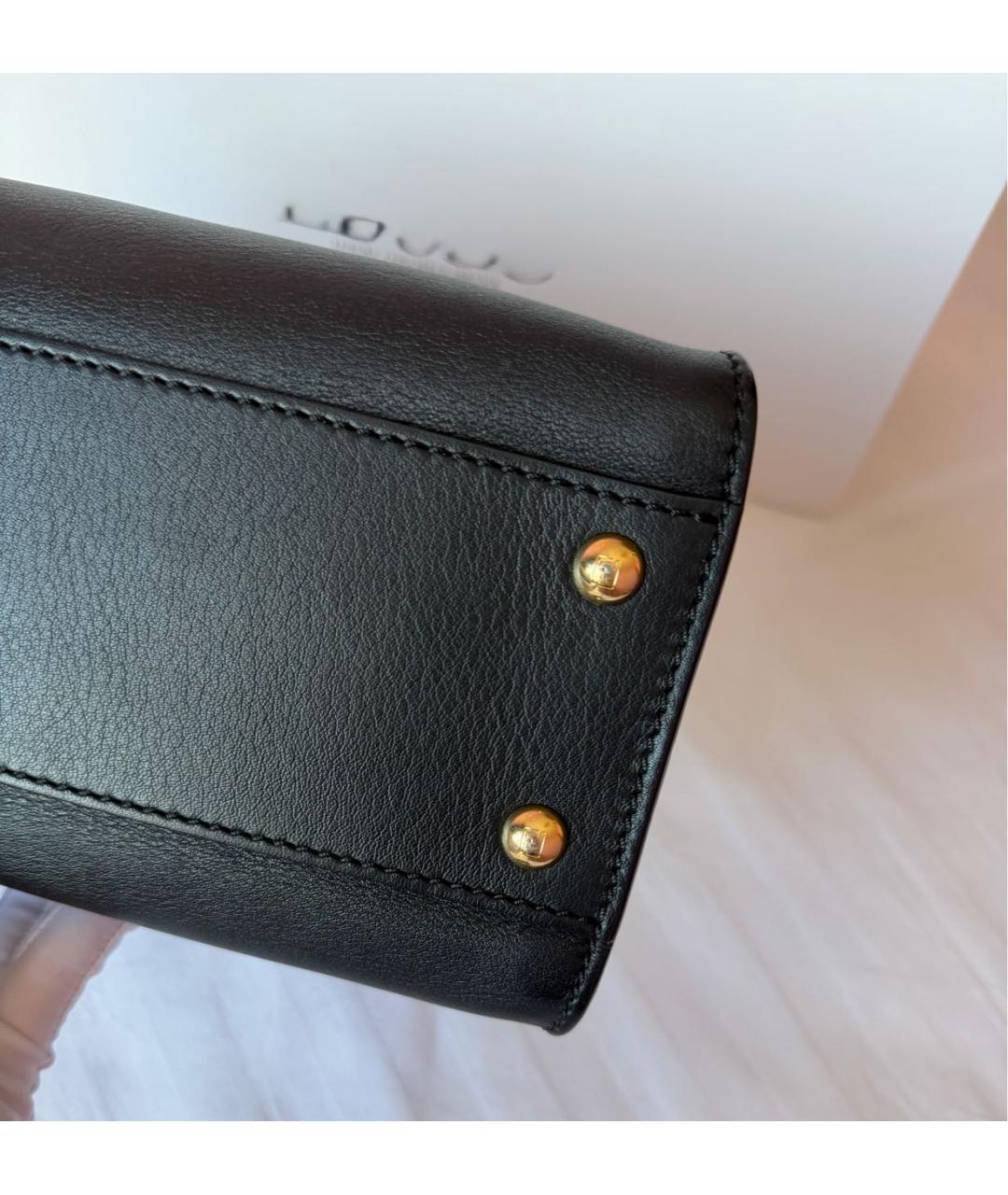 FENDI Черная кожаная сумка тоут, фото 5