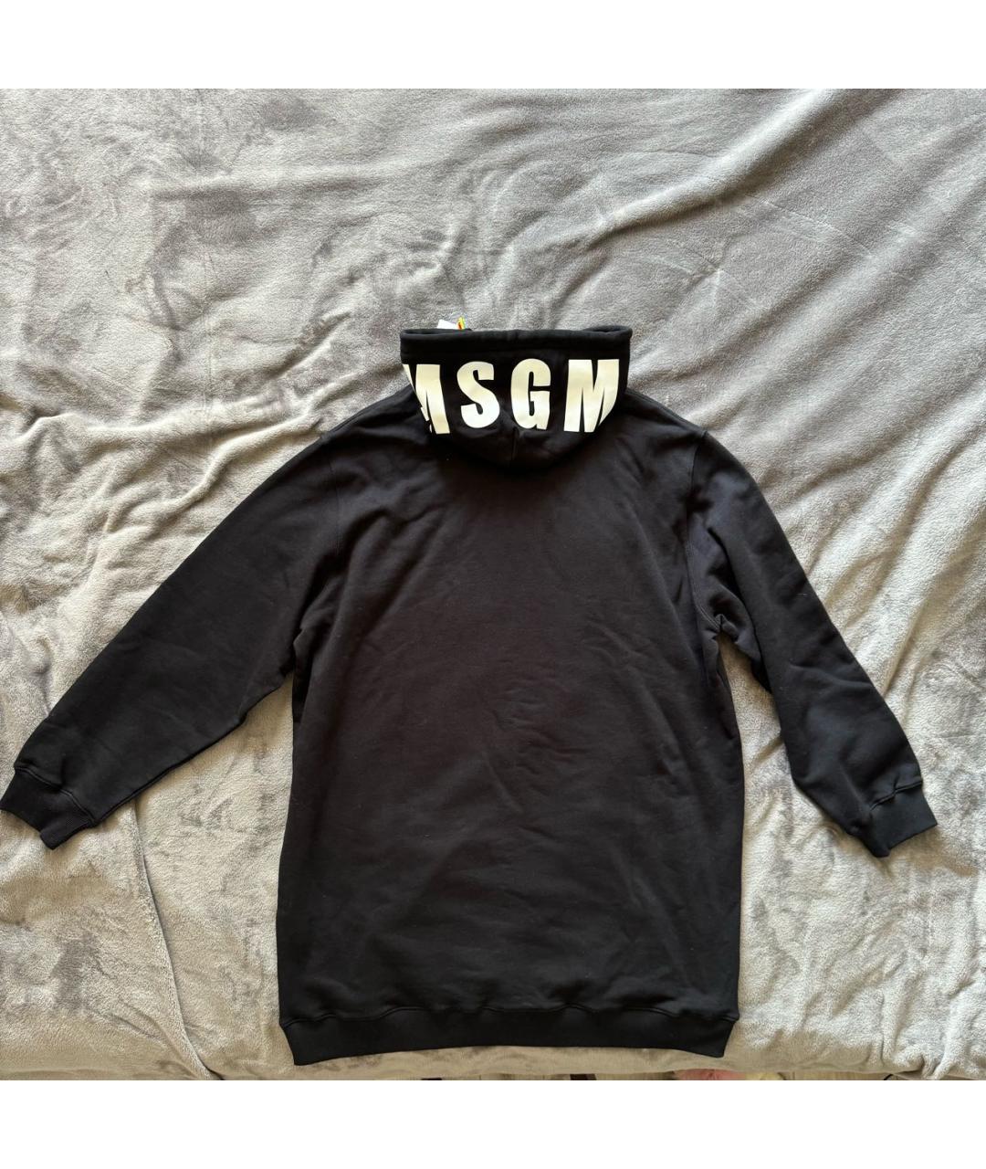 MSGM Черное хлопковое повседневное платье, фото 5