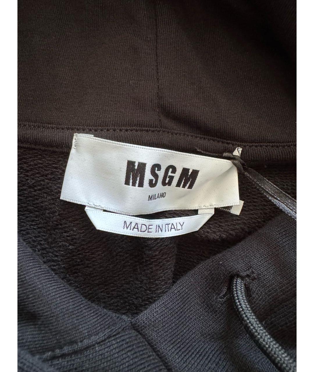 MSGM Черное хлопковое повседневное платье, фото 3