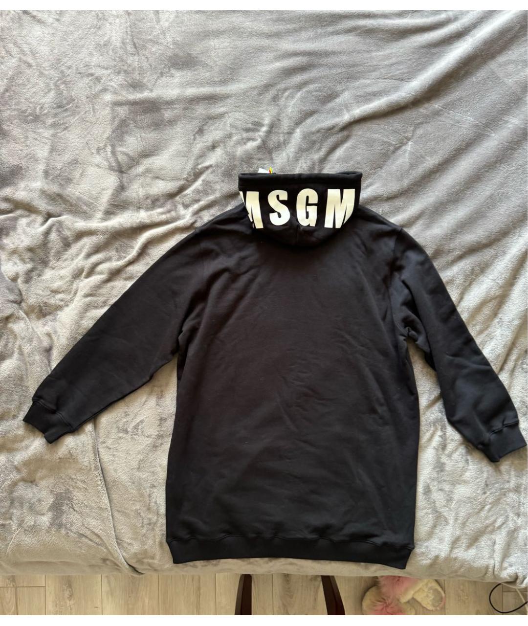 MSGM Черное хлопковое повседневное платье, фото 2