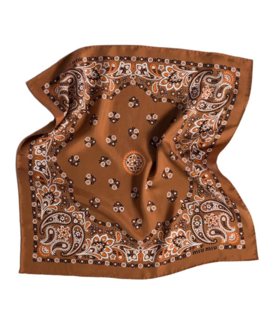MIU MIU Коричневый шарф, фото 2
