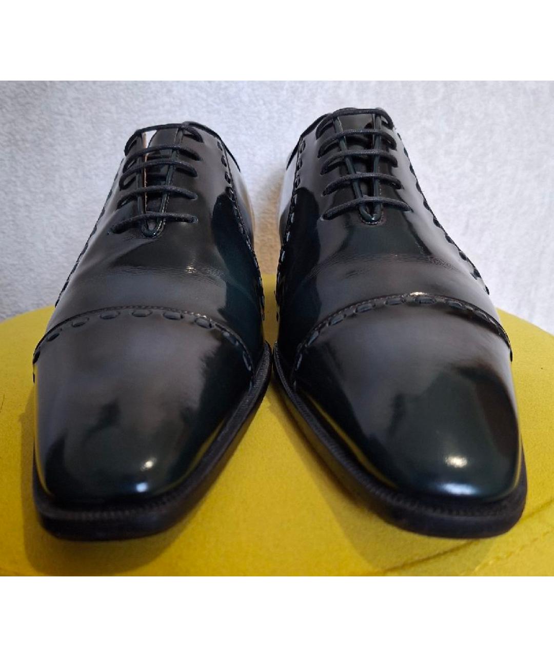 KITON Зеленые туфли из лакированной кожи, фото 2
