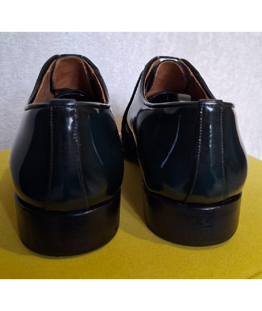 KITON Зеленые туфли из лакированной кожи, фото 4