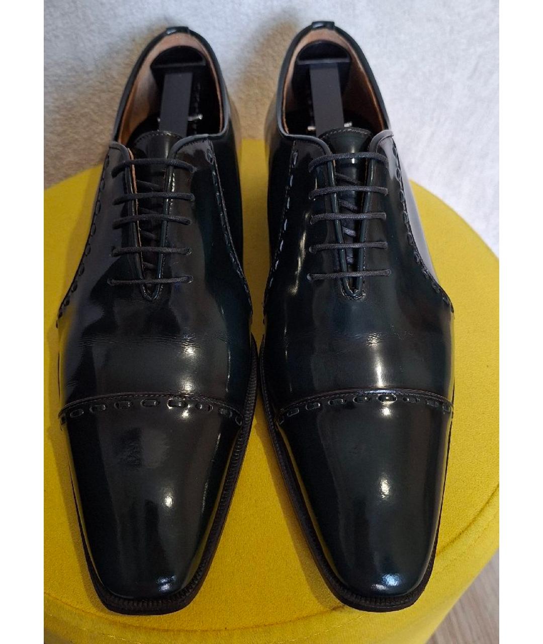 KITON Зеленые туфли из лакированной кожи, фото 5