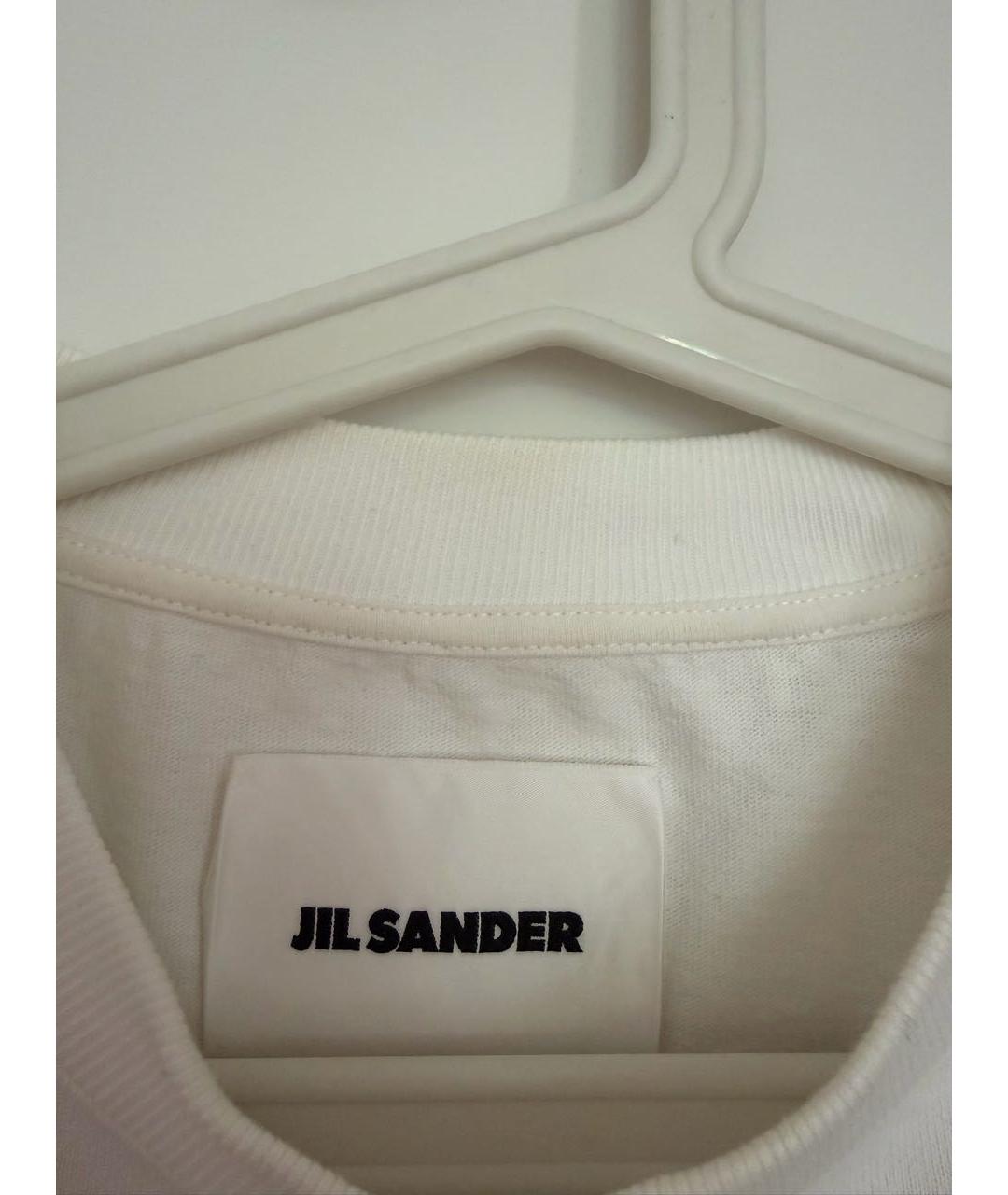 JIL SANDER Белая хлопковая футболка, фото 3