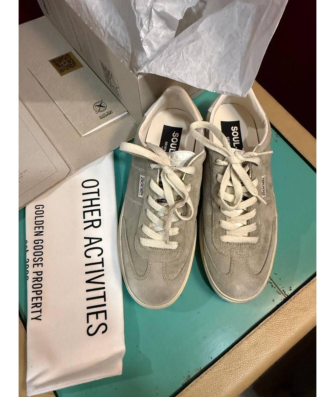 GOLDEN GOOSE DELUXE BRAND Бежевые замшевые кеды, фото 2