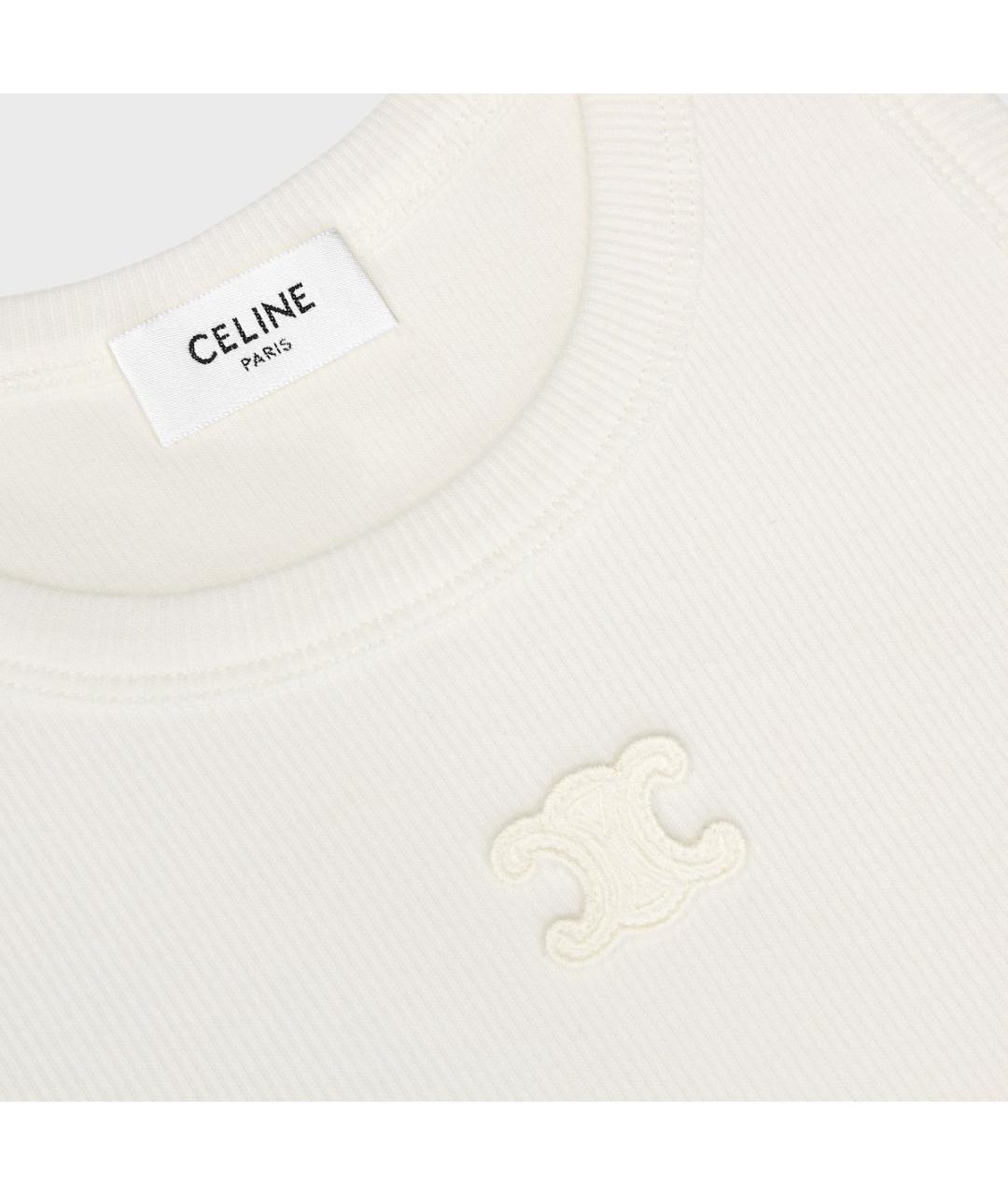 CELINE Белая майка, фото 3