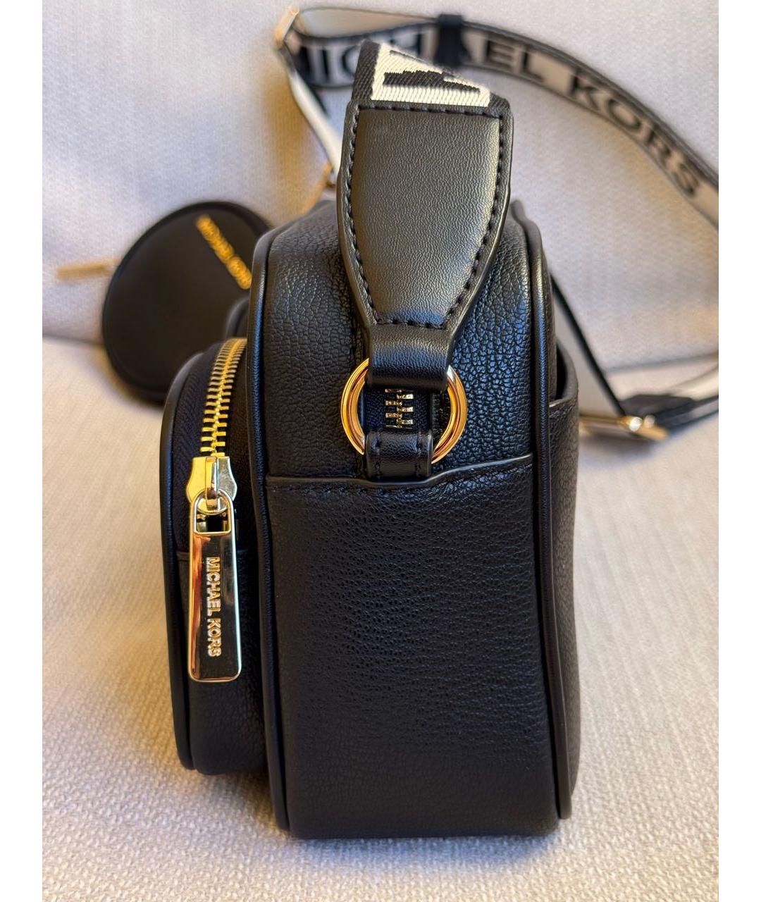 MICHAEL KORS Черная кожаная сумка через плечо, фото 2