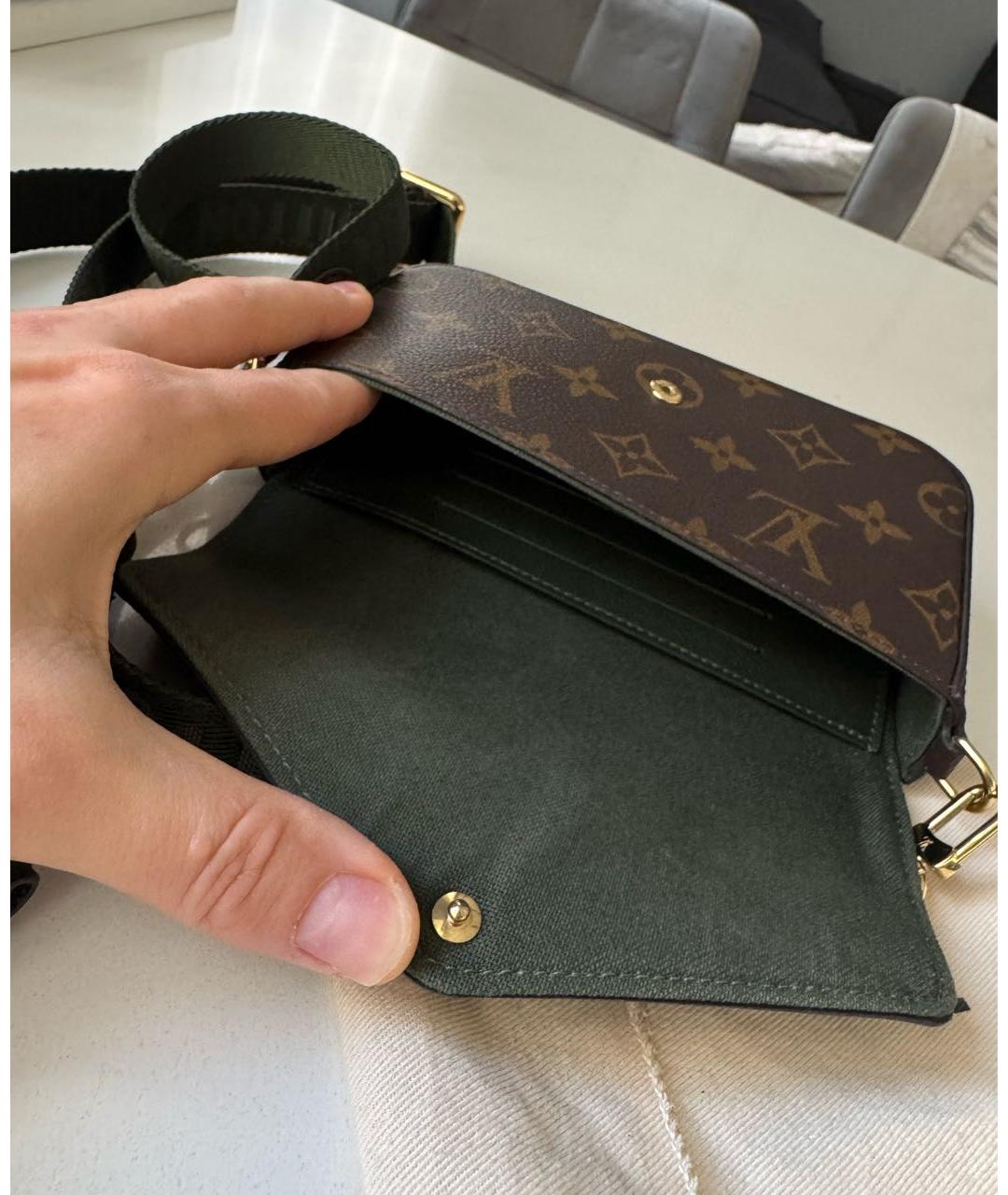 LOUIS VUITTON Коричневая сумка через плечо из искусственной кожи, фото 4