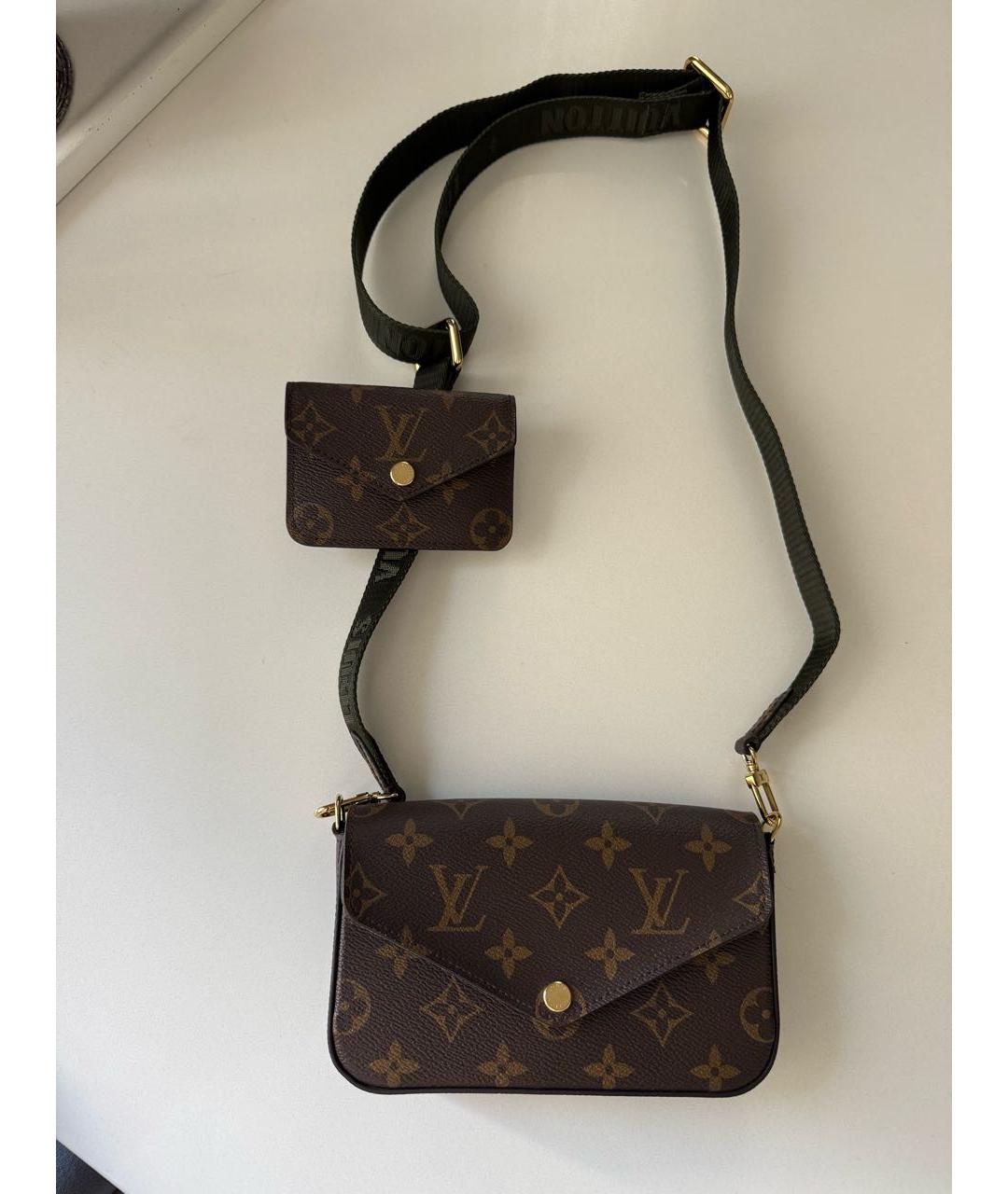 LOUIS VUITTON Коричневая сумка через плечо из искусственной кожи, фото 9