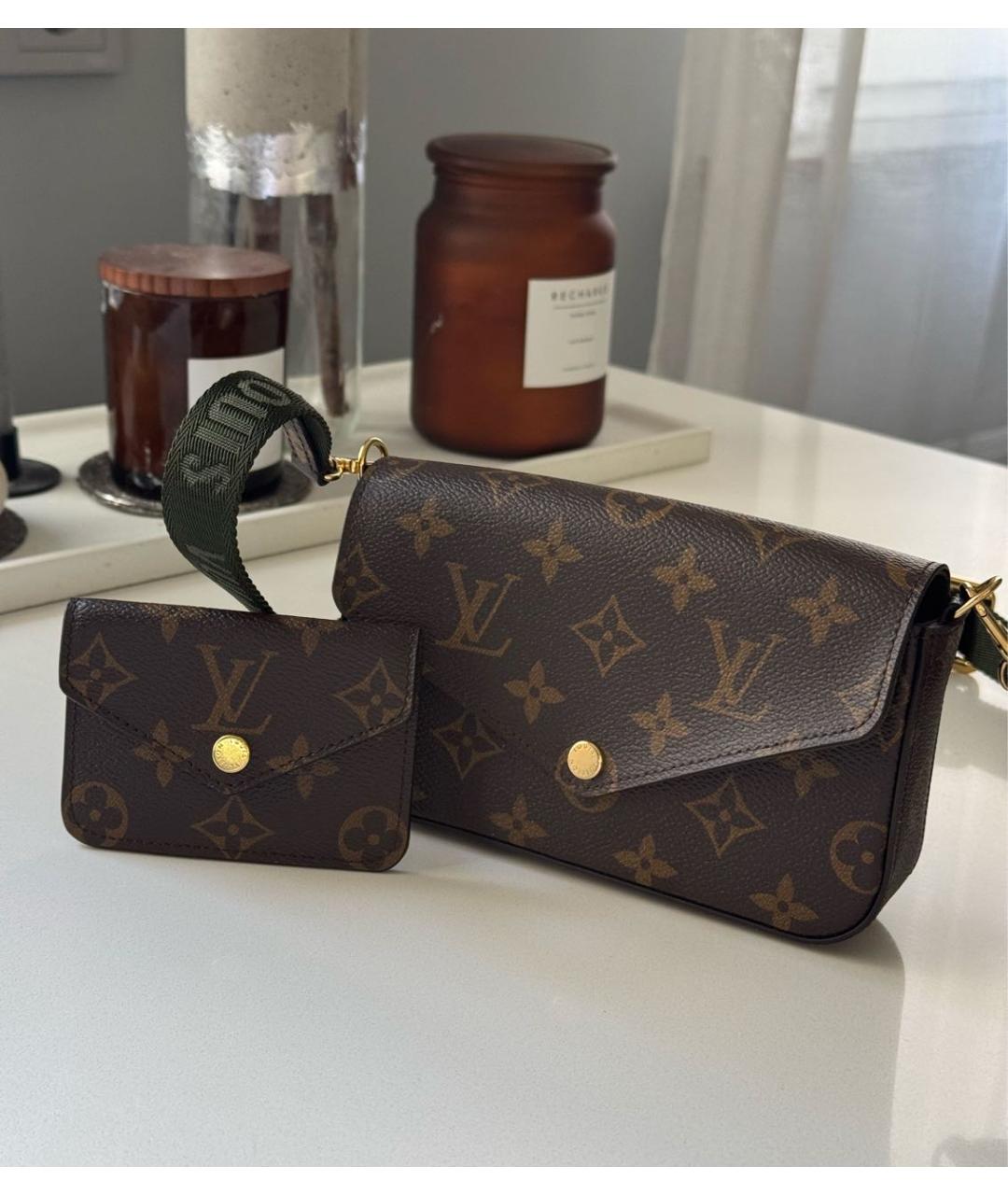 LOUIS VUITTON Коричневая сумка через плечо из искусственной кожи, фото 2