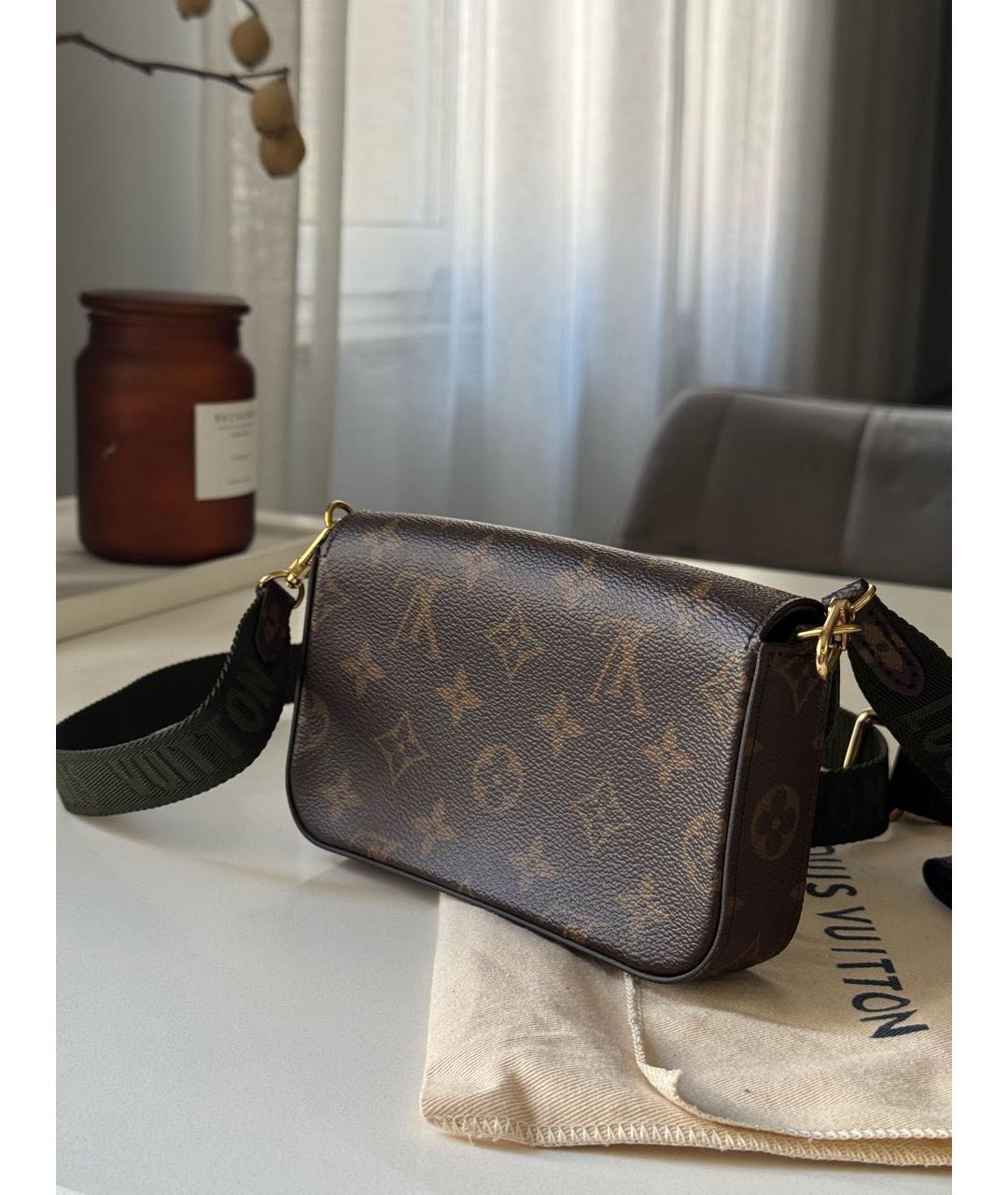 LOUIS VUITTON Коричневая сумка через плечо из искусственной кожи, фото 3