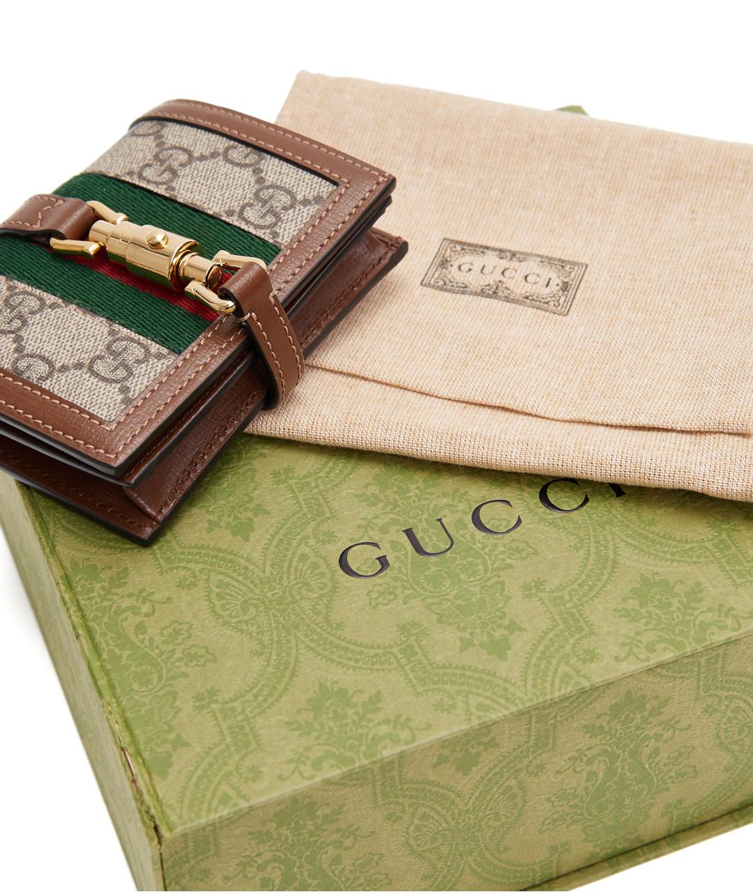 GUCCI Коричневый кожаный кошелек, фото 7