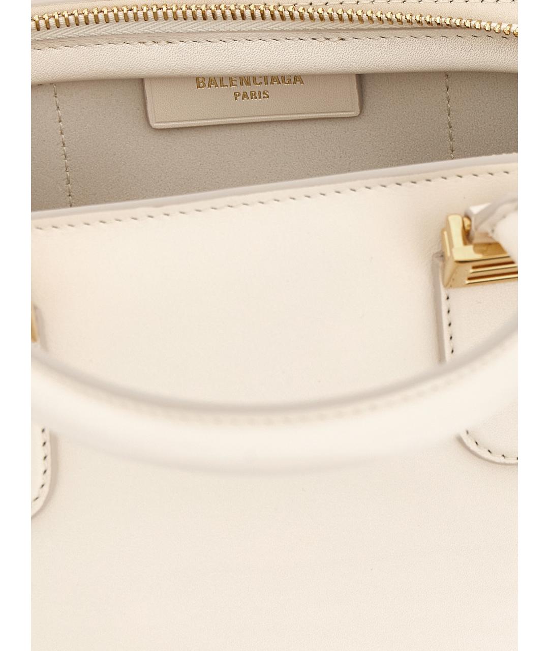 BALENCIAGA Белая кожаная сумка через плечо, фото 4