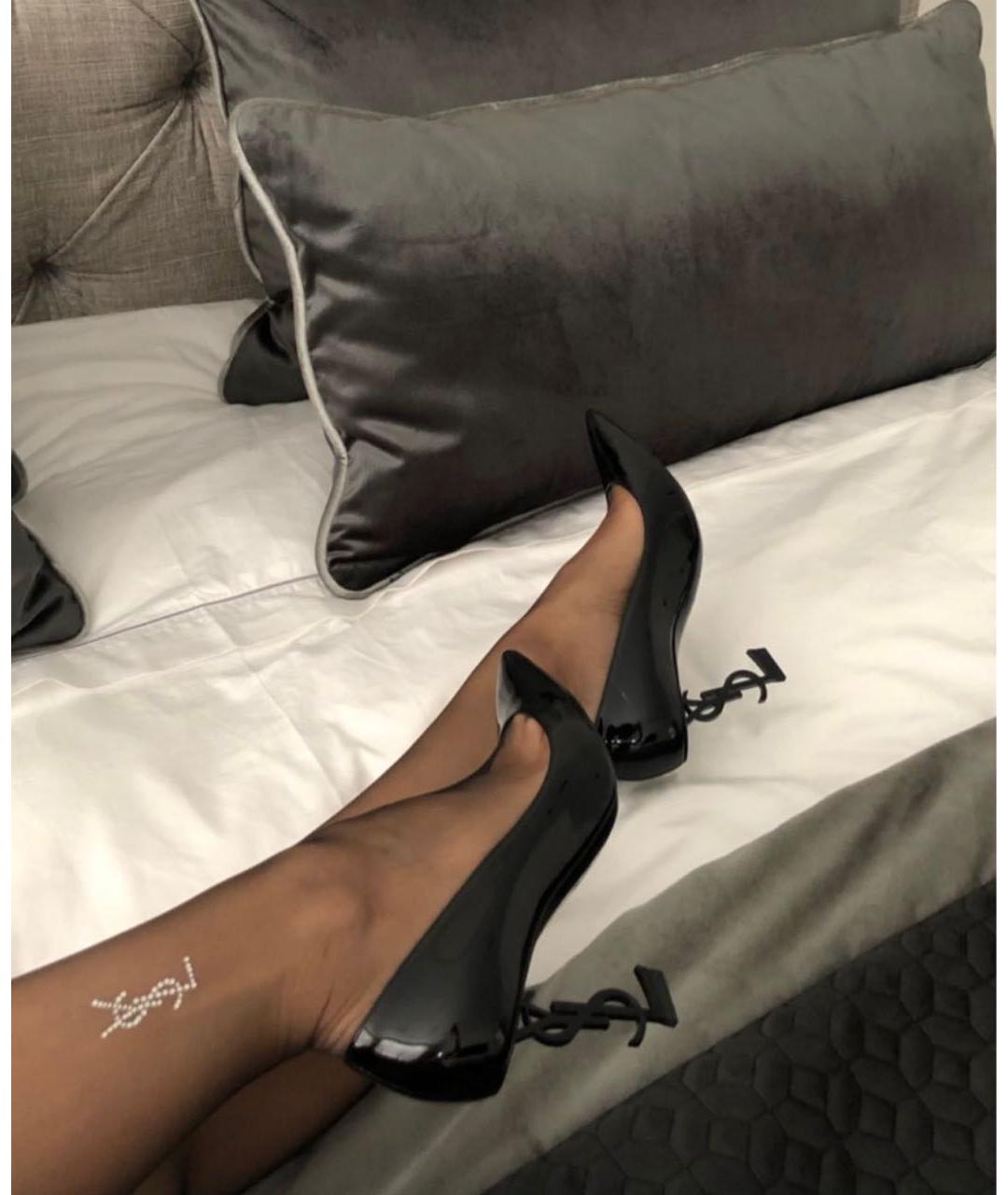 SAINT LAURENT Черные туфли из лакированной кожи, фото 5