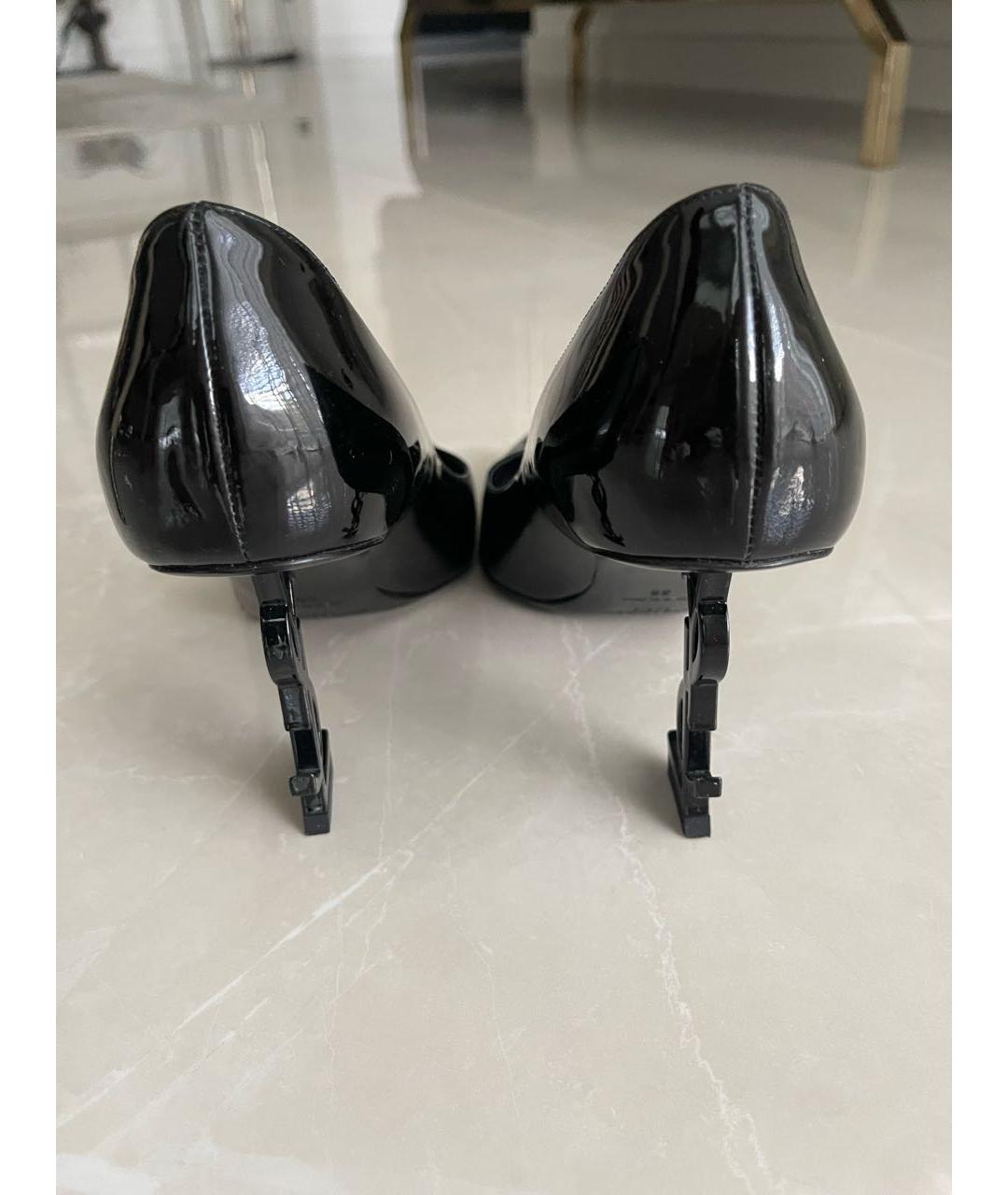 SAINT LAURENT Черные туфли из лакированной кожи, фото 4