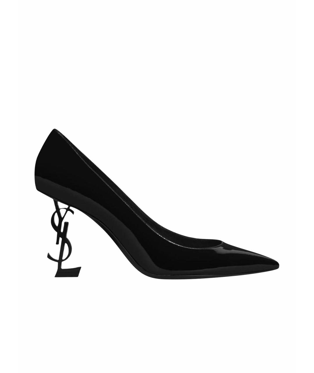 SAINT LAURENT Черные туфли из лакированной кожи, фото 1