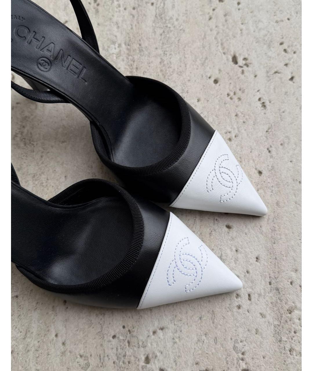 CHANEL Черные кожаные босоножки, фото 3