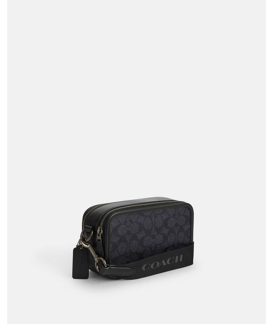 COACH Черная кожаная барсетка, фото 2