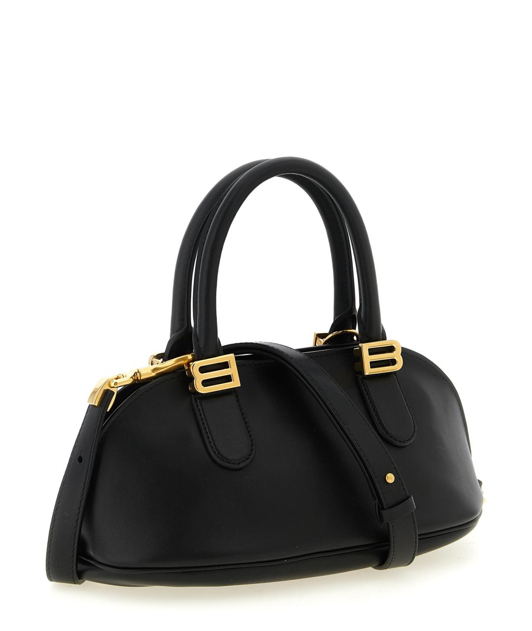 BALENCIAGA Черная кожаная сумка через плечо, фото 2