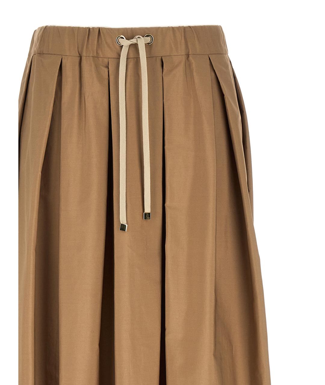 'S MAX MARA Бежевая хлопковая юбка миди, фото 3