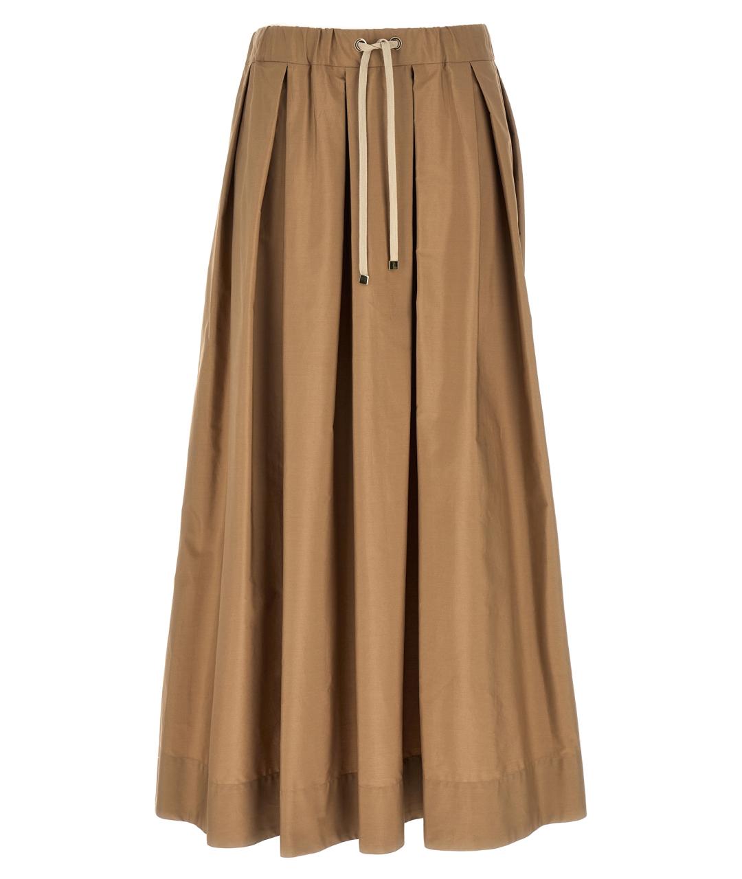 'S MAX MARA Бежевая хлопковая юбка миди, фото 1