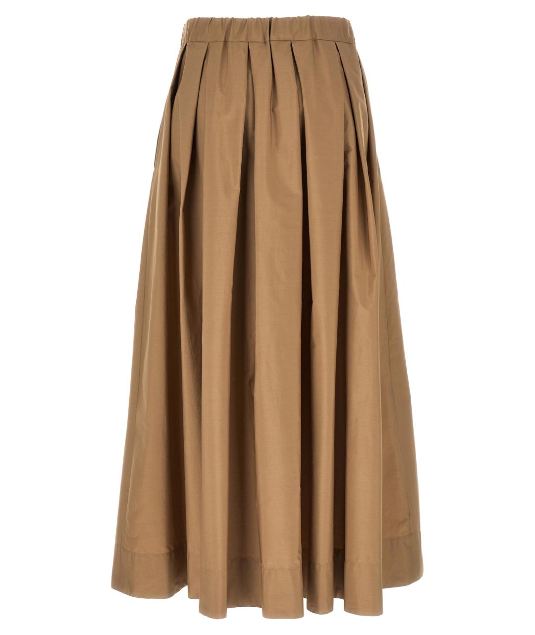 'S MAX MARA Бежевая хлопковая юбка миди, фото 2
