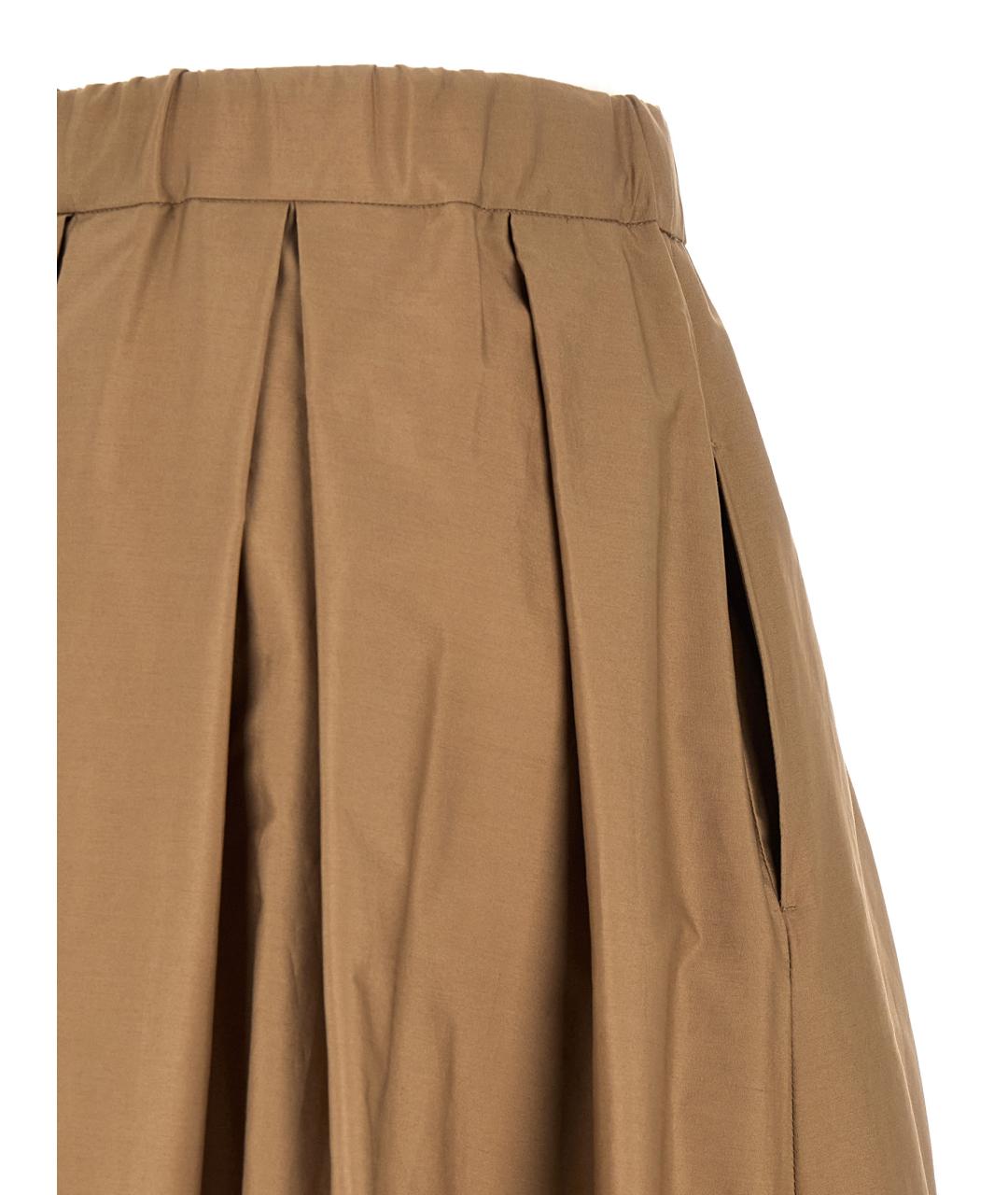 'S MAX MARA Бежевая хлопковая юбка миди, фото 4