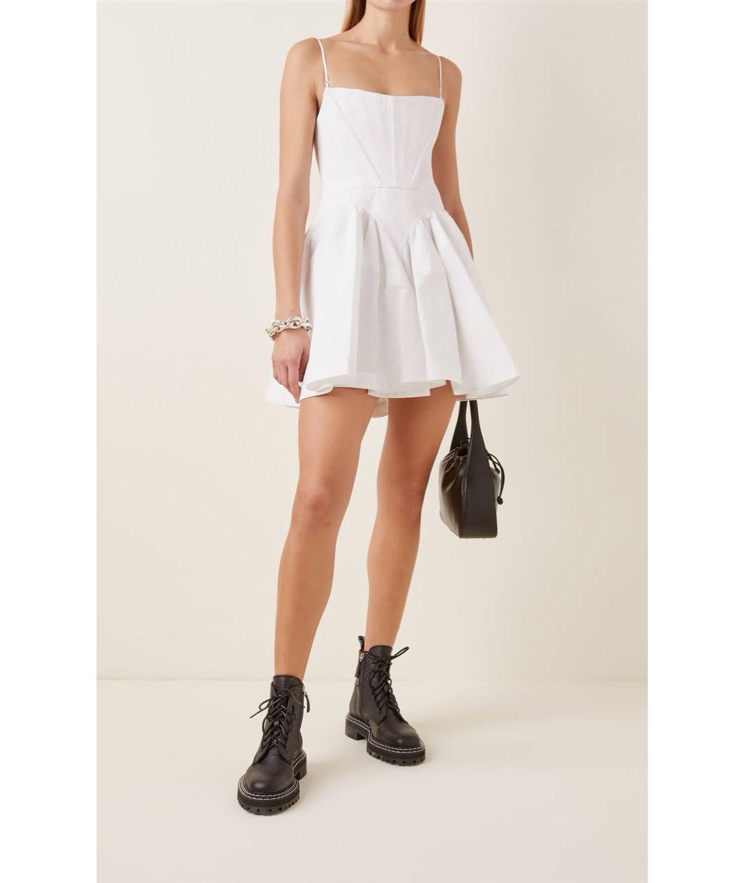 ALEXANDER WANG Белое хлопковое повседневное платье, фото 3