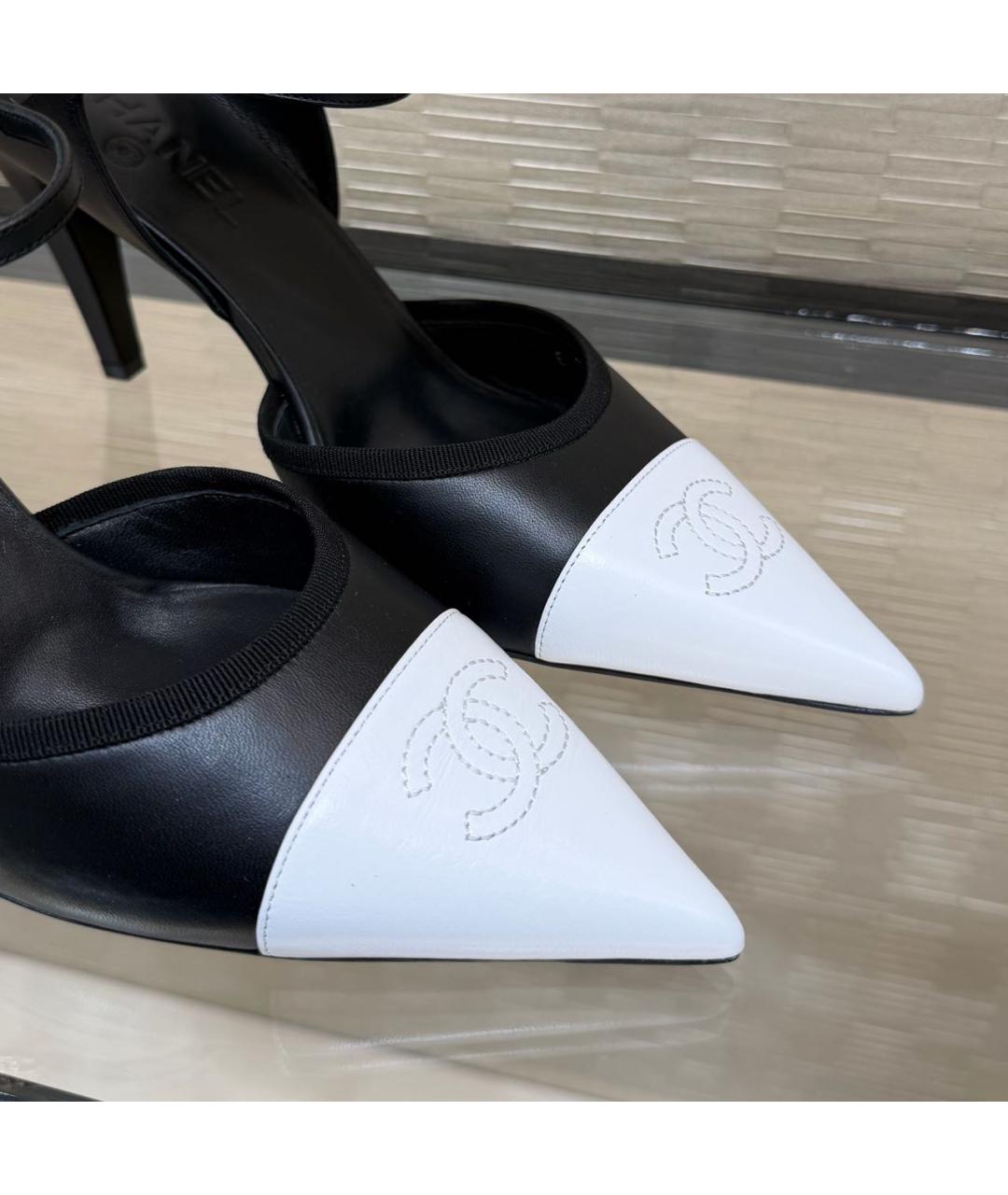CHANEL Черные кожаные босоножки, фото 2
