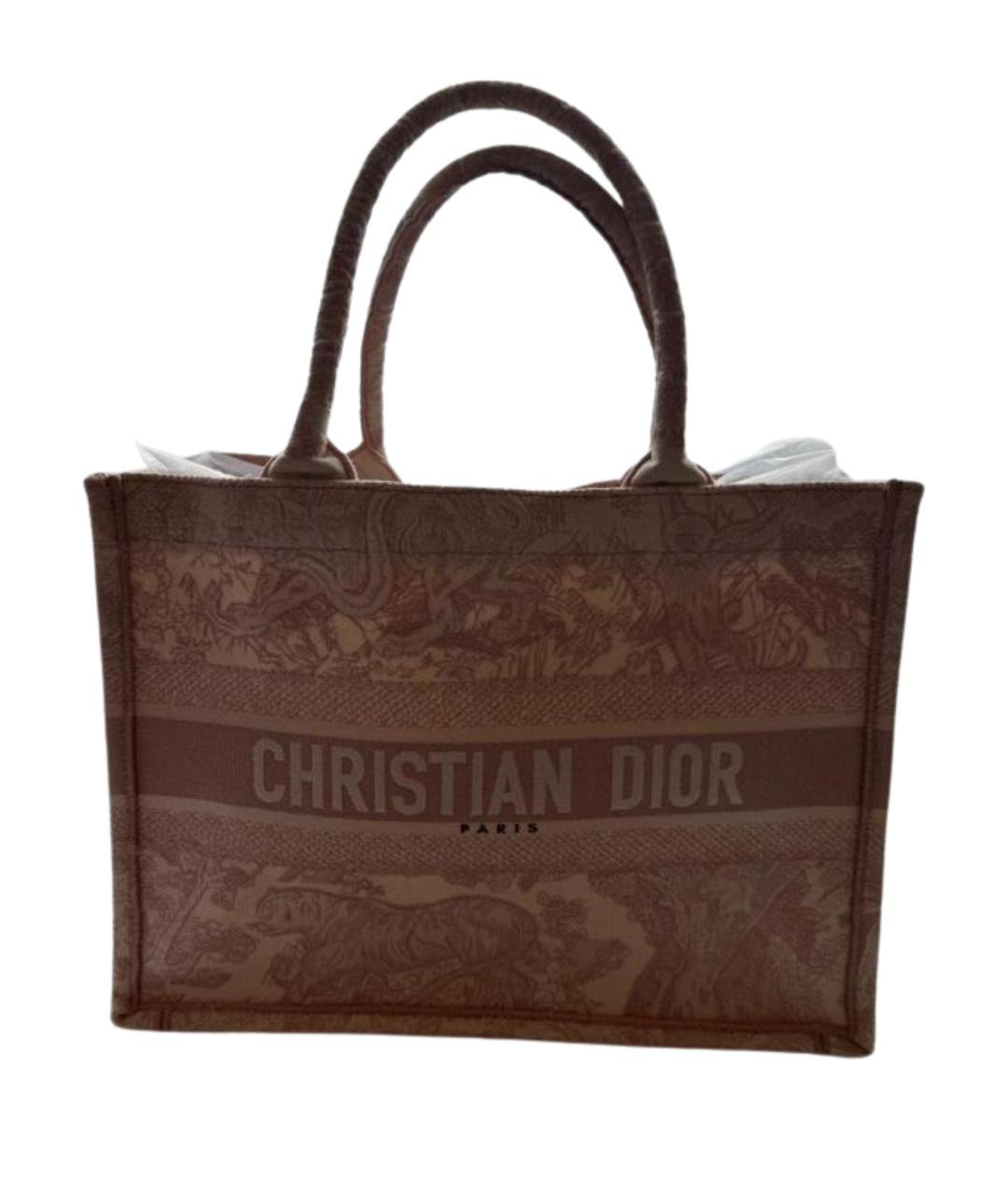 CHRISTIAN DIOR Коралловая тканевая пляжная сумка, фото 1