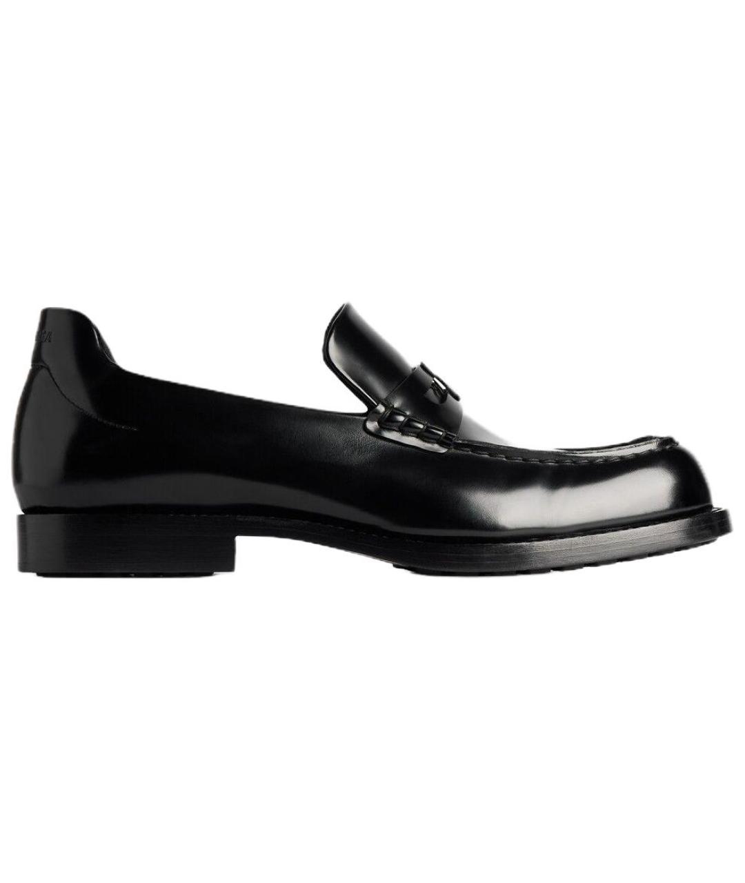 BALENCIAGA Черные кожаные лоферы, фото 1