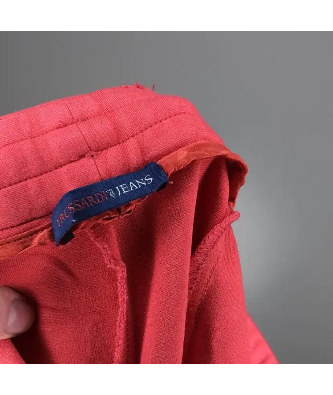 TRUSSARDI JEANS Коралловые брюки узкие, фото 4