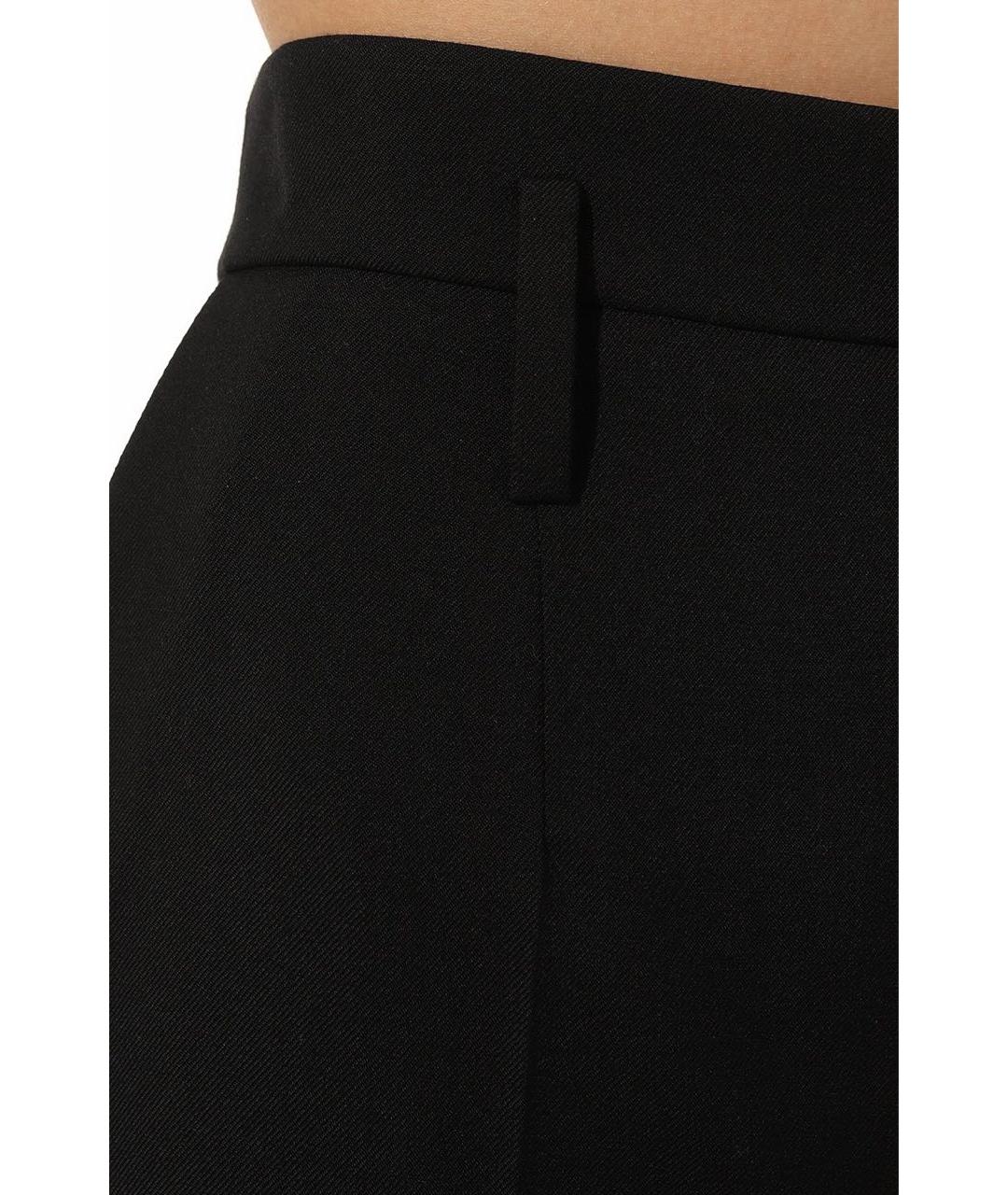 SAINT LAURENT Черные шерстяные прямые брюки, фото 4