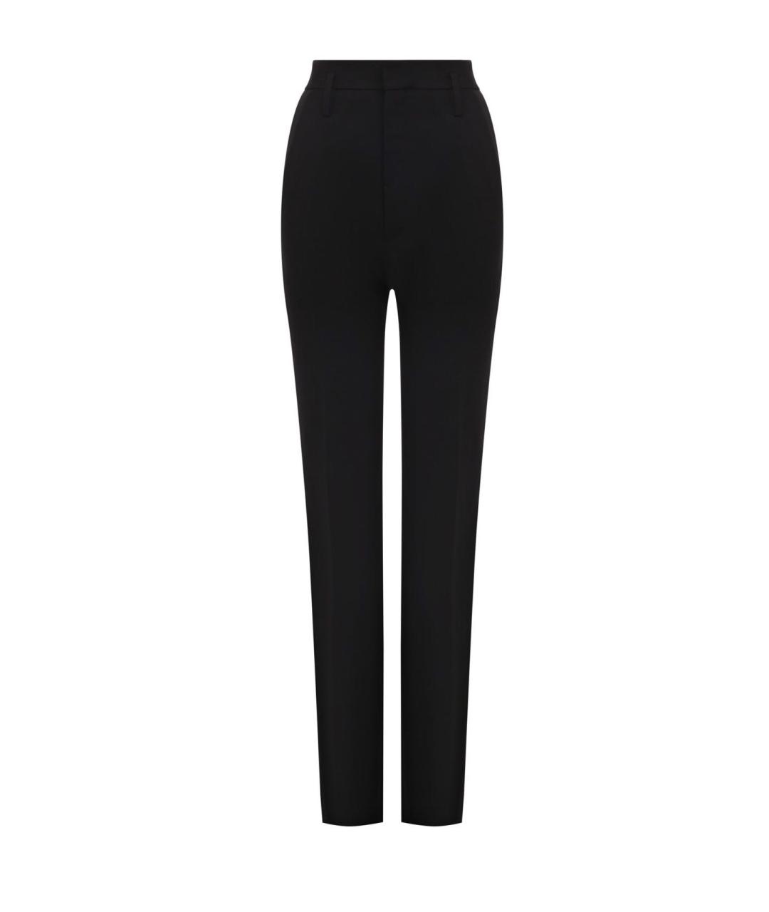 SAINT LAURENT Черные шерстяные прямые брюки, фото 5