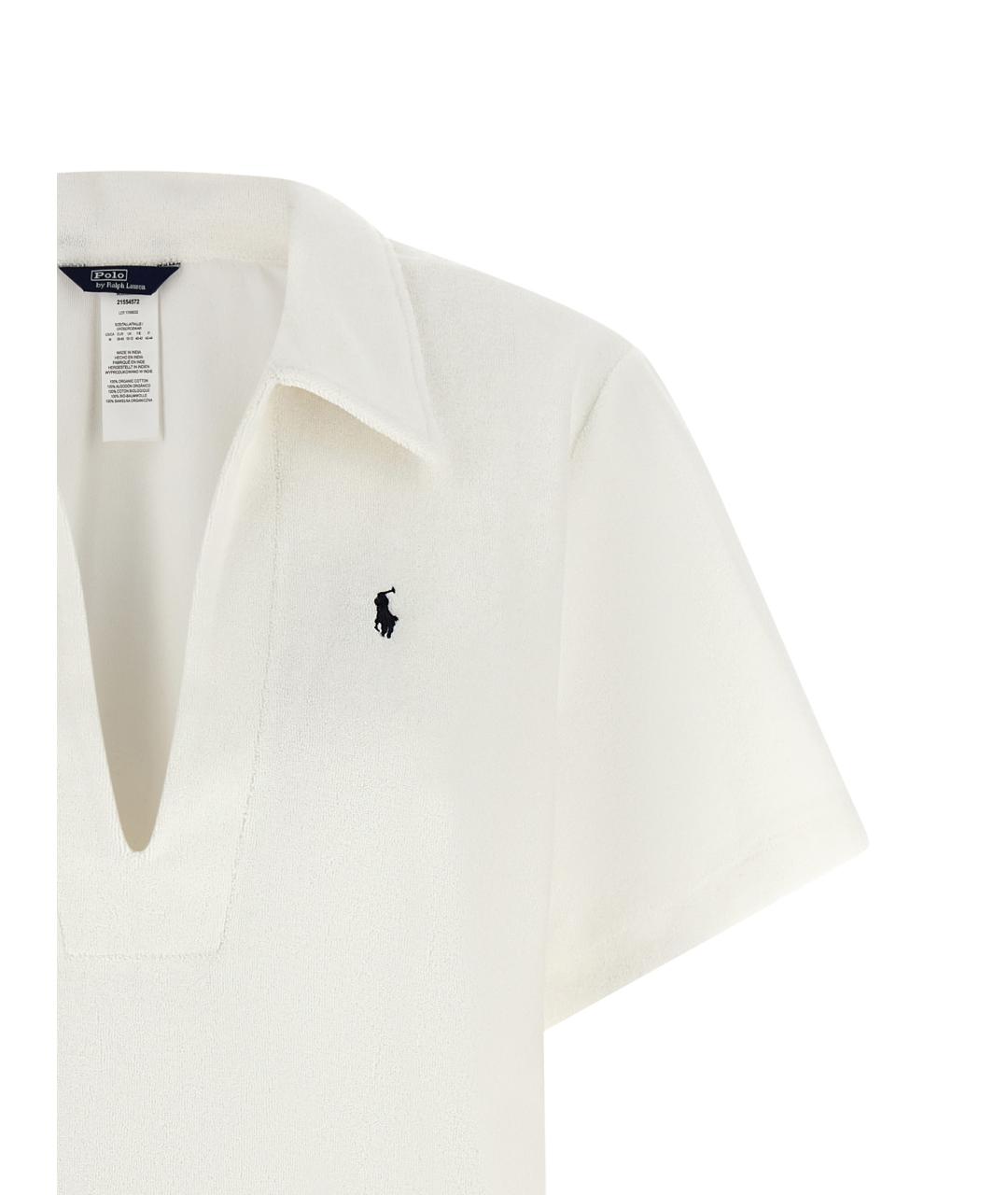 POLO RALPH LAUREN Белое хлопковое платье, фото 2