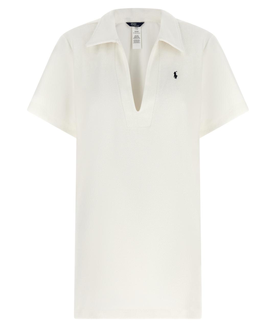 POLO RALPH LAUREN Белое хлопковое платье, фото 1