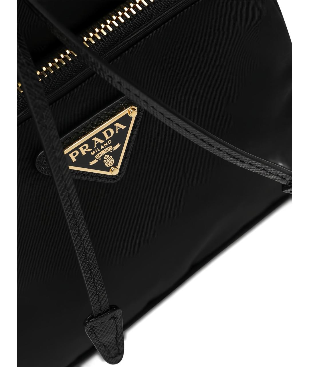 PRADA Черная тканевая сумка тоут, фото 4