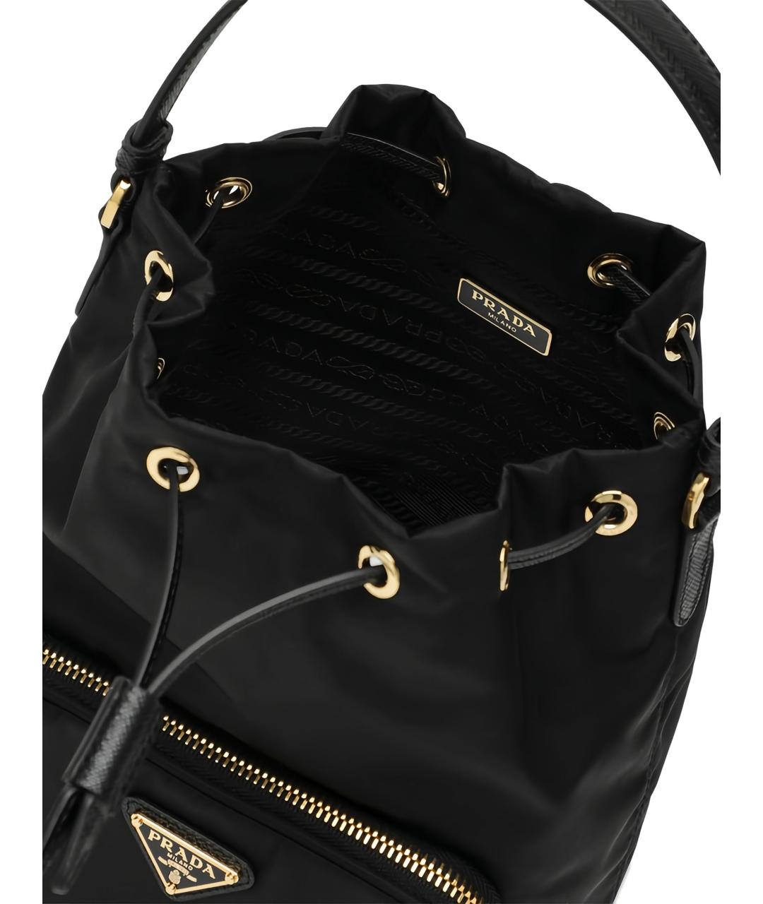 PRADA Черная тканевая сумка тоут, фото 5